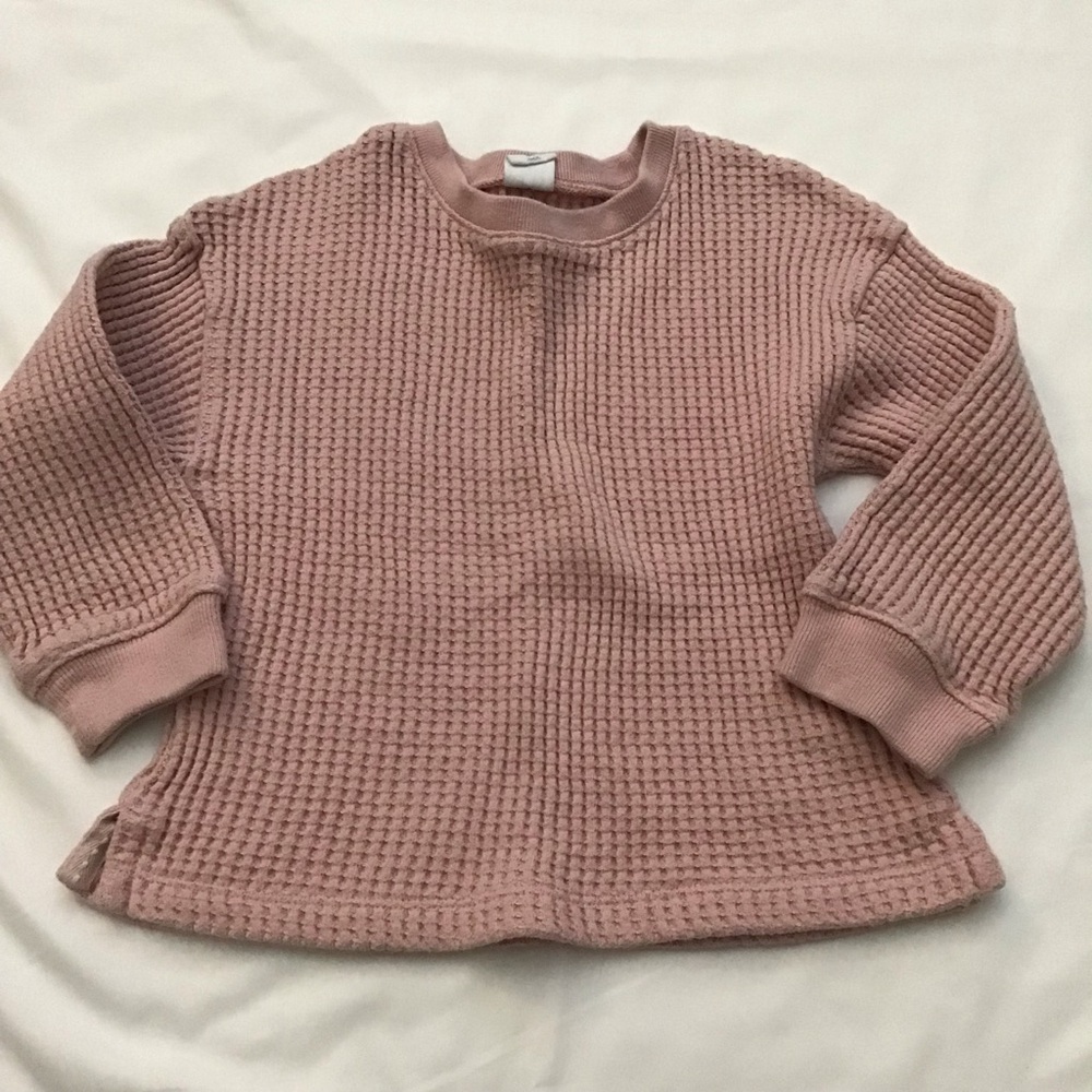 GAP Waffle Knit Pink Sweater